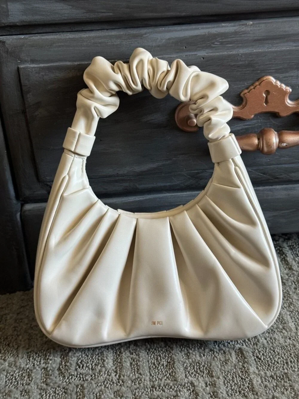 JW PEI gabbi ruched hobo handbag -- ivory